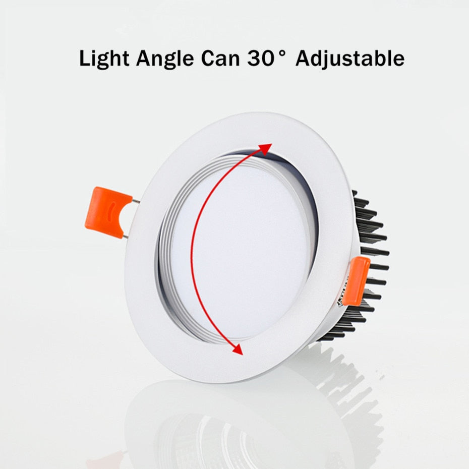 Dimmable Led Downlight Cob Ceiling Recessed Spotlight Adjustable Angle 3W 5W 7W 110V 220V