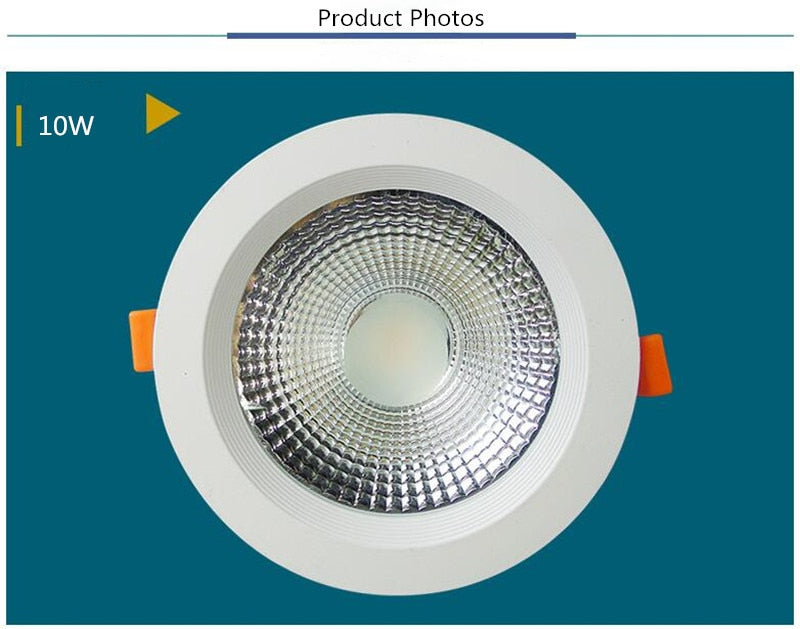 Led downlight light COB Ceiling Spot Light 3W 5W 7W 10W 15W 20W 30W 40W 85-265V ceiling recessed Lights Indoor Lighting
