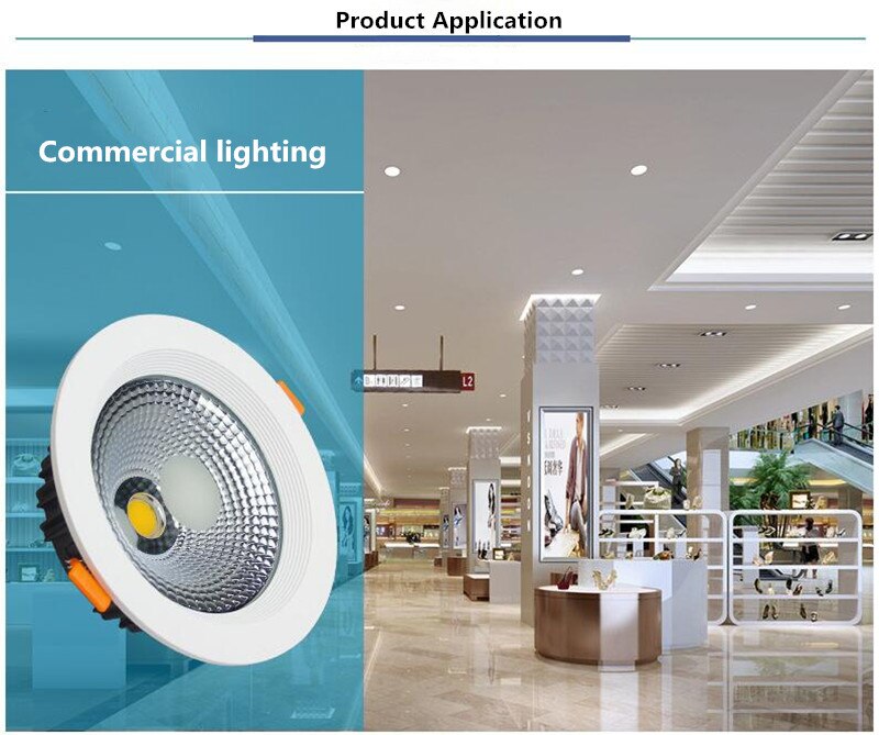Led downlight light COB Ceiling Spot Light 3W 5W 7W 10W 15W 20W 30W 40W 85-265V ceiling recessed Lights Indoor Lighting