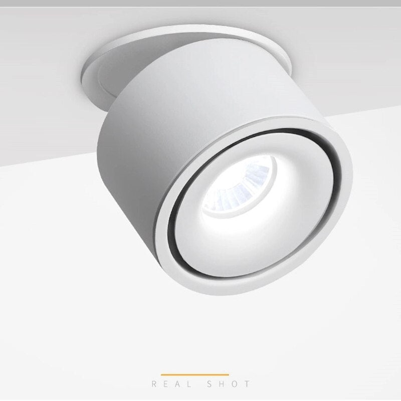 Adjustable concealed ceiling lamp, dimmable Nordic indoor spotlight, 10W, 12W, 15W. Embedded led ceiling lamp downlight