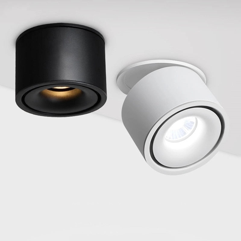 Adjustable concealed ceiling lamp, dimmable Nordic indoor spotlight, 10W, 12W, 15W. Embedded led ceiling lamp downlight