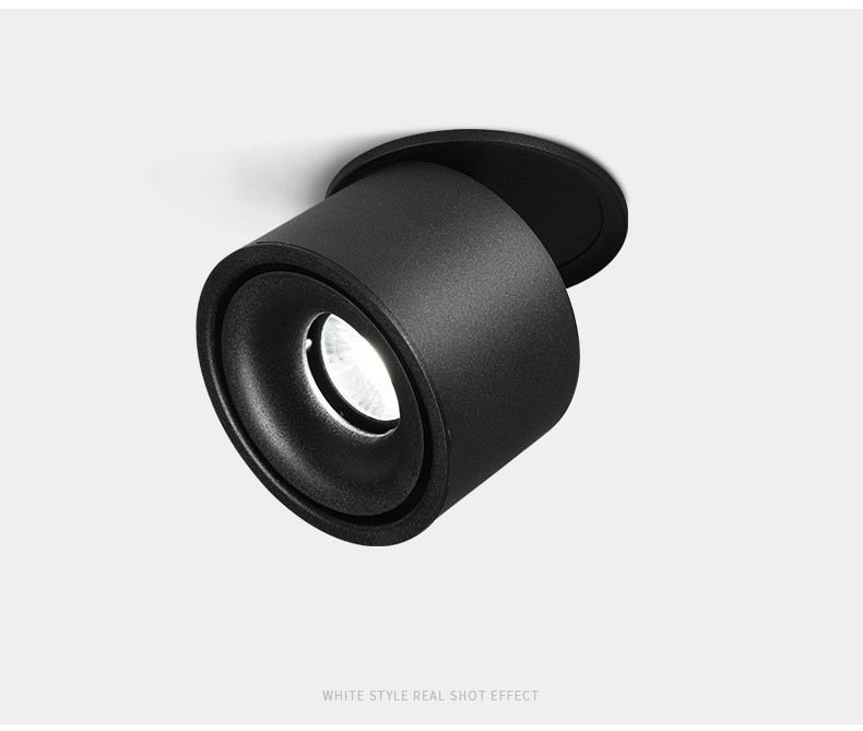 Adjustable concealed ceiling lamp, dimmable Nordic indoor spotlight, 10W, 12W, 15W. Embedded led ceiling lamp downlight