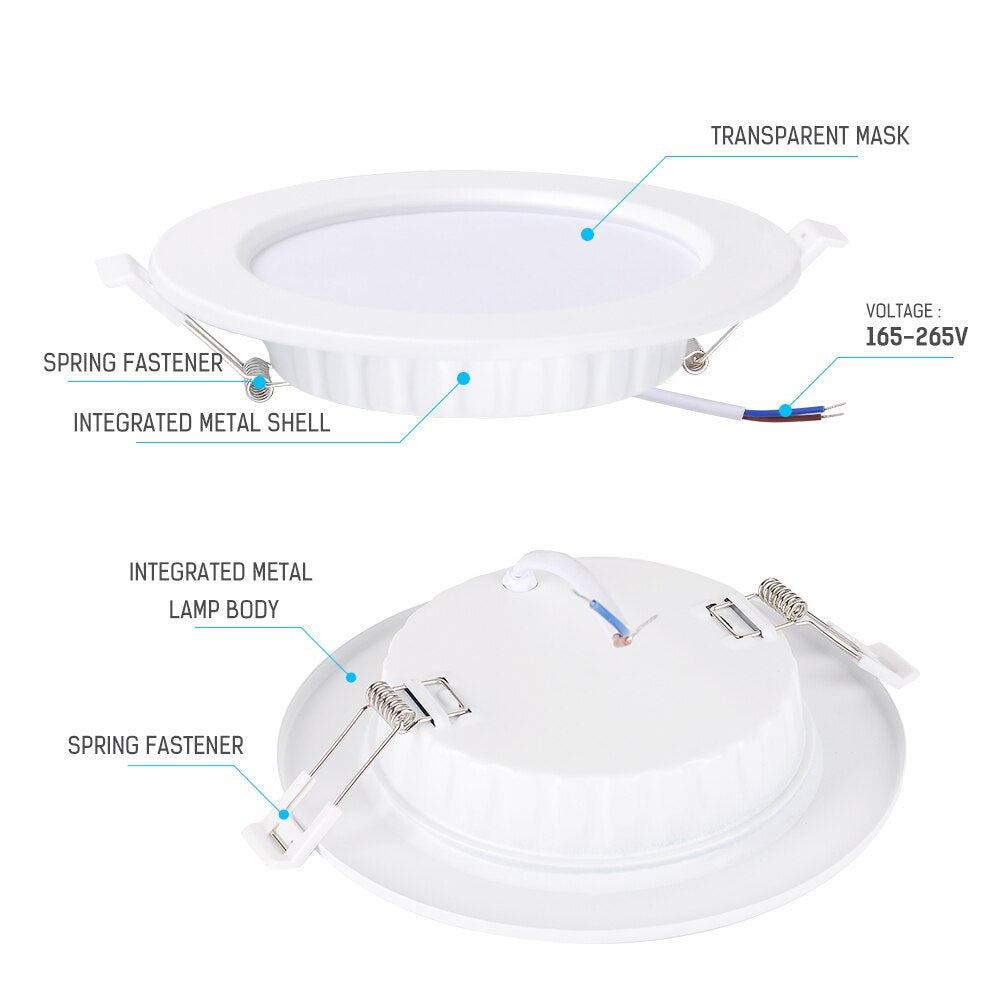 LED Downlight 12W 20W Recessed Round LED Ceiling Lamp AC 220V Indoor Lighting Warm White/White