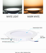 LED Downlight 12W 20W Recessed Round LED Ceiling Lamp AC 220V Indoor Lighting Warm White/White