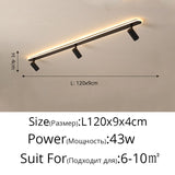 Modern Led Ceiling Lights For Living Room Bedroom Study Wardrobe Commercial Place Clothing Store Home Deco ceiling Lamp Black