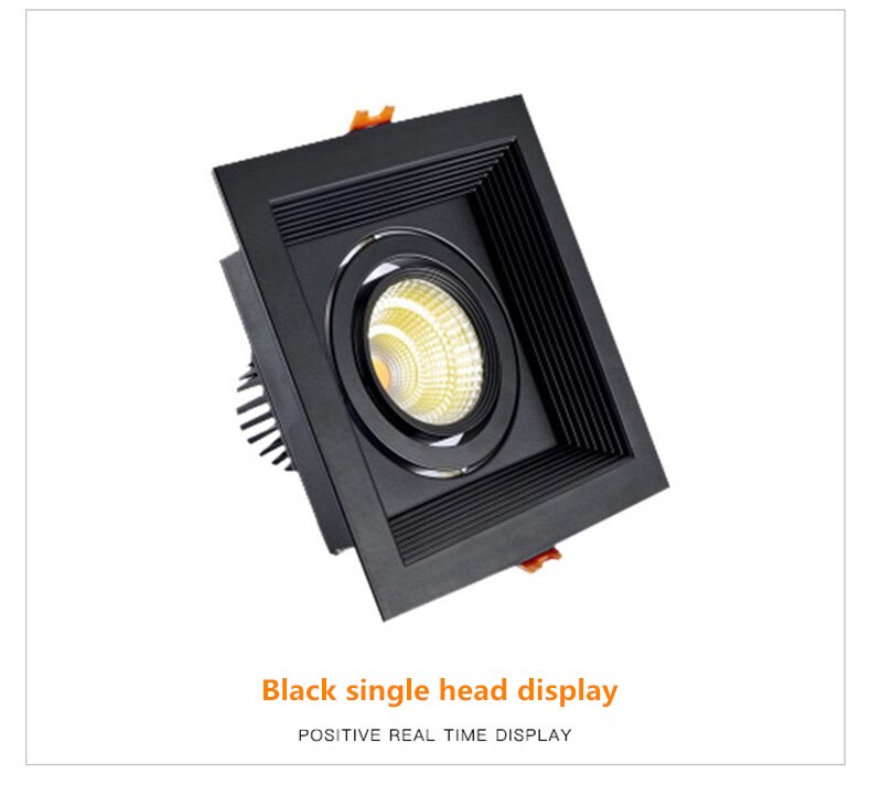 Super bright square dimmable LED downlight, COB, 10w, 20w, 30w, decorative LED spotlight, ceiling light, AC85-265v,
