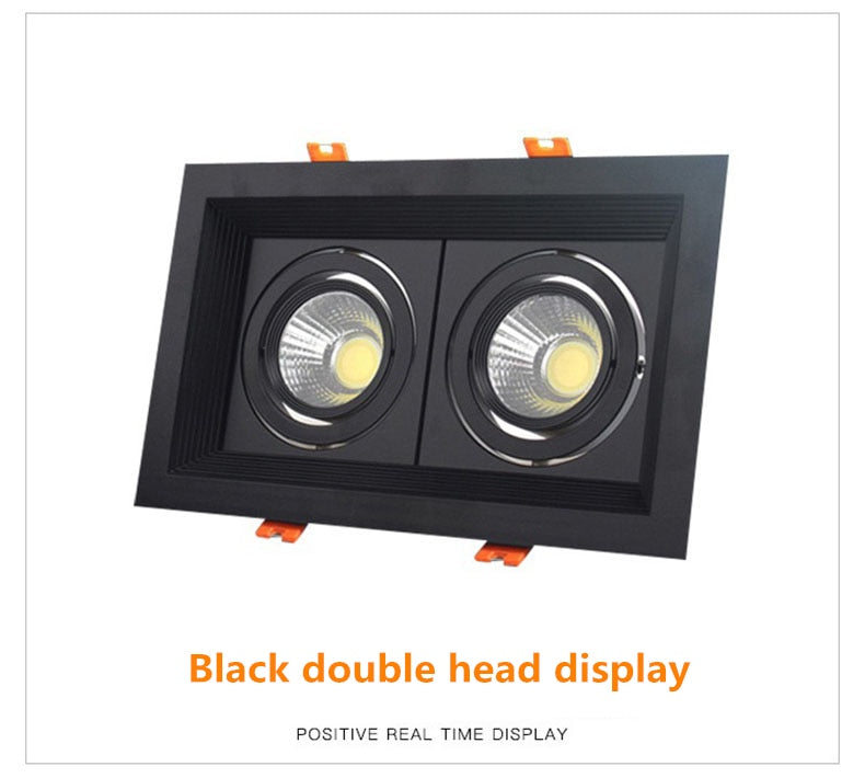 Super bright square dimmable LED downlight, COB, 10w, 20w, 30w, decorative LED spotlight, ceiling light, AC85-265v,