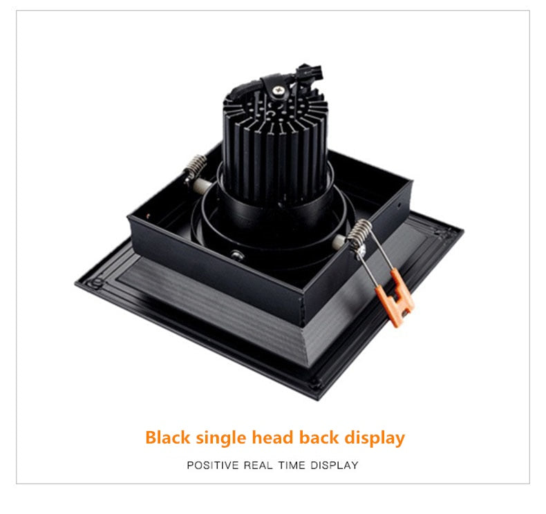 Super bright square dimmable LED downlight, COB, 10w, 20w, 30w, decorative LED spotlight, ceiling light, AC85-265v,