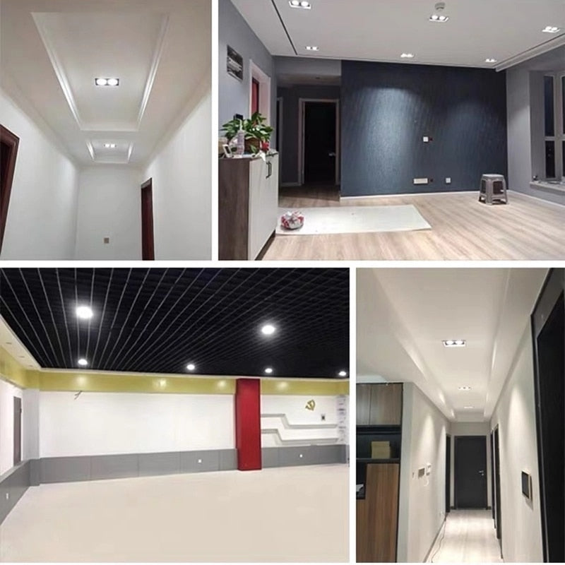 Super bright square dimmable LED downlight, COB, 10w, 20w, 30w, decorative LED spotlight, ceiling light, AC85-265v,