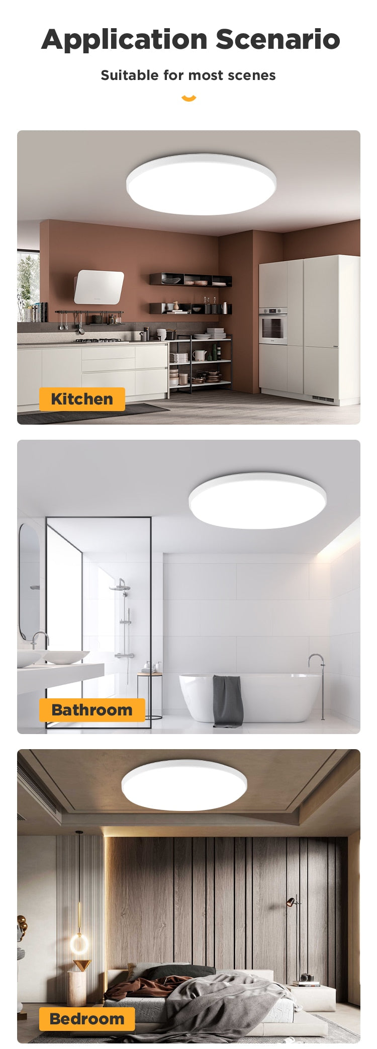 Led Ceiling Lamp 220V 72/40/30/18W Modern Indoor Lighting Fixture Ceiling Light for Living Room Bedroom Kitchen Led Panel Lights