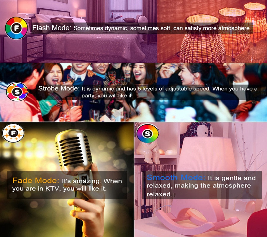 Bluetooth E27 RGBW LED Bulb Lights 5W 10W 15W RGB 110V 220V Lampada Changeable Colorful RGBWW LED Lamp With Remote+Memory Mode