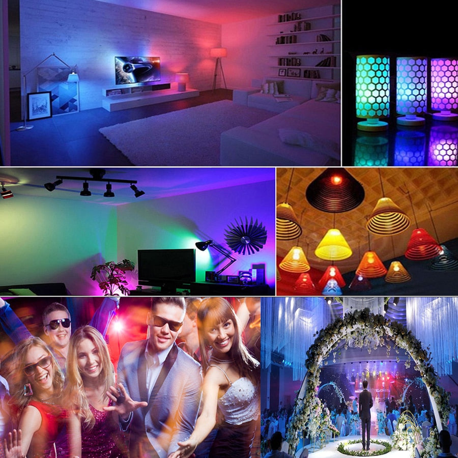 Bluetooth E27 RGBW LED Bulb Lights 5W 10W 15W RGB 110V 220V Lampada Changeable Colorful RGBWW LED Lamp With Remote+Memory Mode