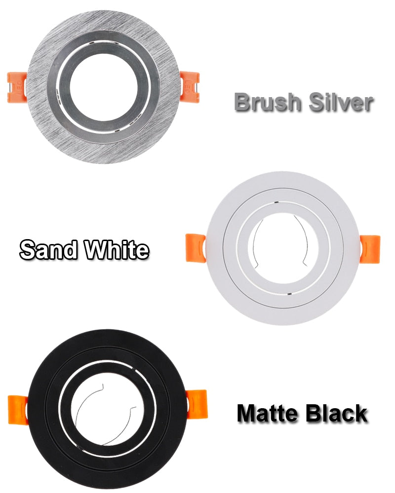 Aluminum GU10 MR16 Downlight Holder Black Silver White GU10 Fixture Frame Square MR16 Spot Light Bracket