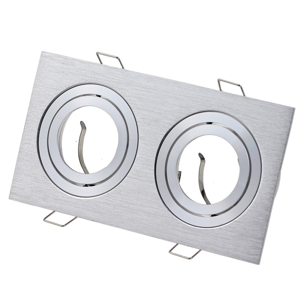 Aluminum GU10 MR16 Downlight Holder Black Silver White GU10 Fixture Frame Square MR16 Spot Light Bracket