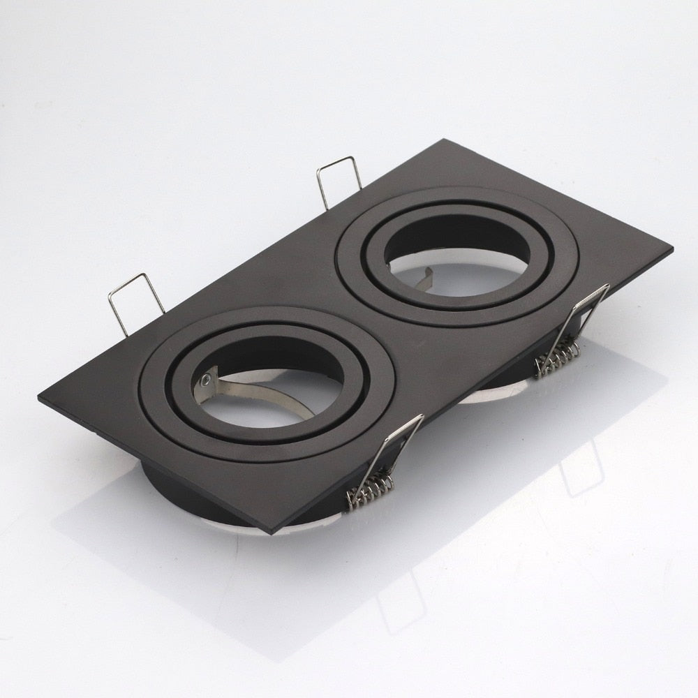 Hot Sale Aluminum GU10 MR16 Downlight Holder Black Silver White GU10 Fixture Frame Square MR16 Spot Light Bracket