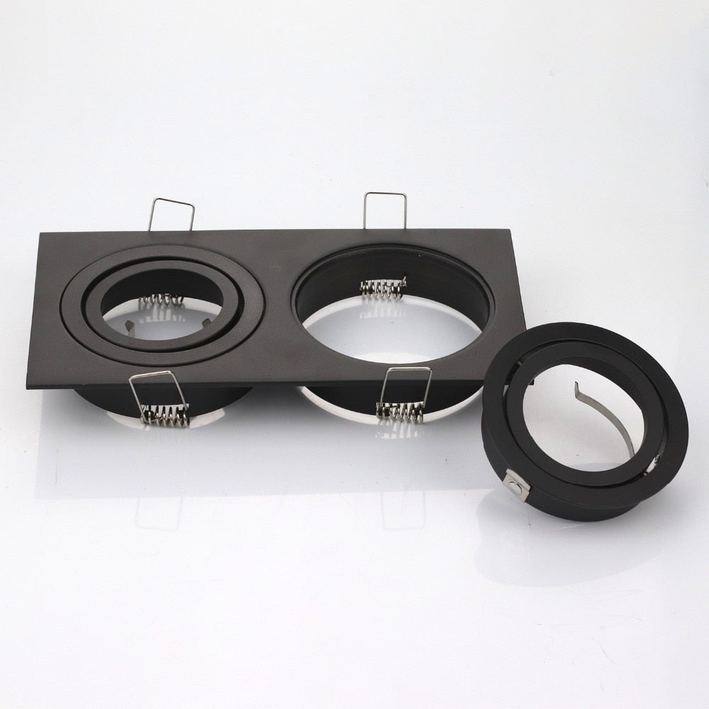 Aluminum GU10 MR16 Downlight Holder Black Silver White GU10 Fixture Frame Square MR16 Spot Light Bracket