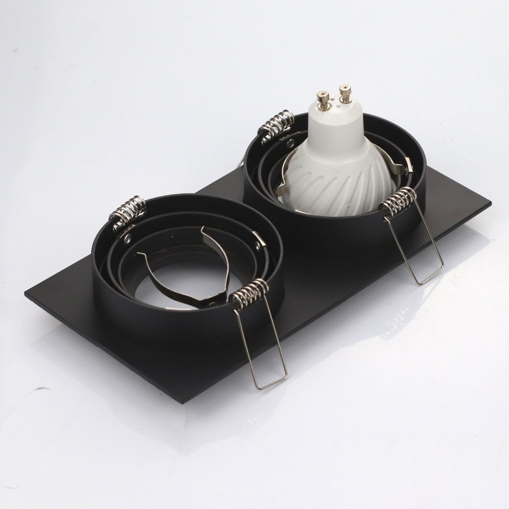 Hot Sale Aluminum GU10 MR16 Downlight Holder Black Silver White GU10 Fixture Frame Square MR16 Spot Light Bracket
