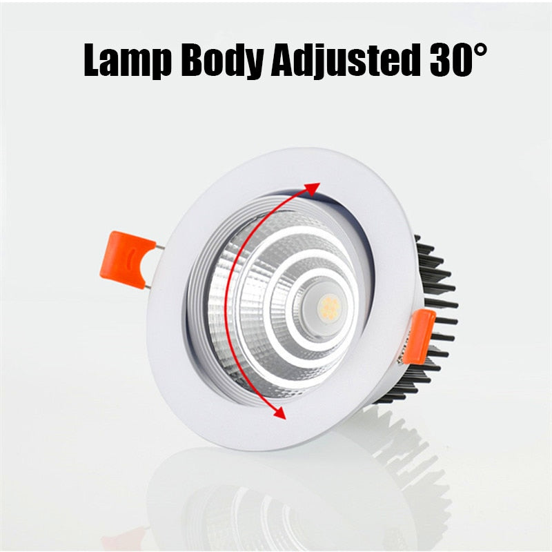 Dimmable Round Recessed COB LED Downlights 5W 7W 9W 12W 15W LED Ceiling Spot Lights AC85~265V LED Ceiling Lamps Indoor Lighting White