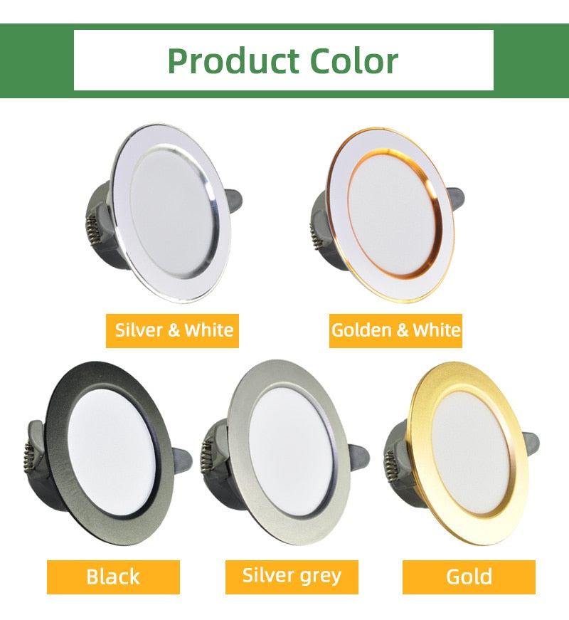 Kaguyahime LED Downlight 5w 3w LED Spot Light AC 220V 3000k 4500K 6000K Indoor Recessed Lamp Gold Silver Surface LED Spotlight