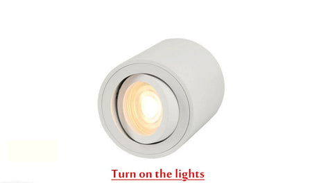 Adjustable LED Round Surface Mount Trim less Downlight GU10 Fixture Cylinder Ceiling Down Spot Light Bedroom Lamp GU10 Fitting