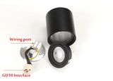 Adjustable LED Round Surface Mount Trim less Downlight GU10 Fixture Cylinder Ceiling Down Spot Light Bedroom Lamp GU10 Fitting