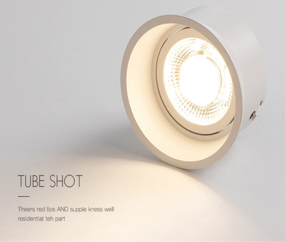 Angle Adjustable Deep Anti-Glare LED COB Recessed Downlight AC220V 12W 15W 20W Round White LED Ceiling Spot Light Pic Background