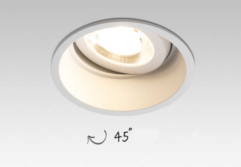 Angle Adjustable Deep Anti-Glare LED COB Recessed Downlight AC220V 12W 15W 20W Round White LED Ceiling Spot Light Pic Background