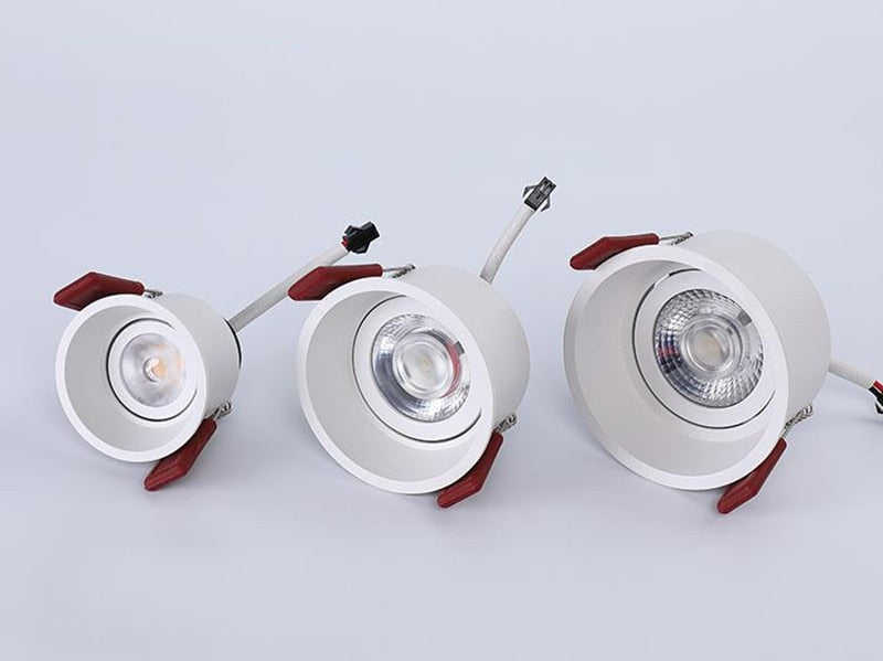 Angle Adjustable Deep Anti-Glare LED COB Recessed Downlight AC220V 12W 15W 20W Round White LED Ceiling Spot Light Pic Background