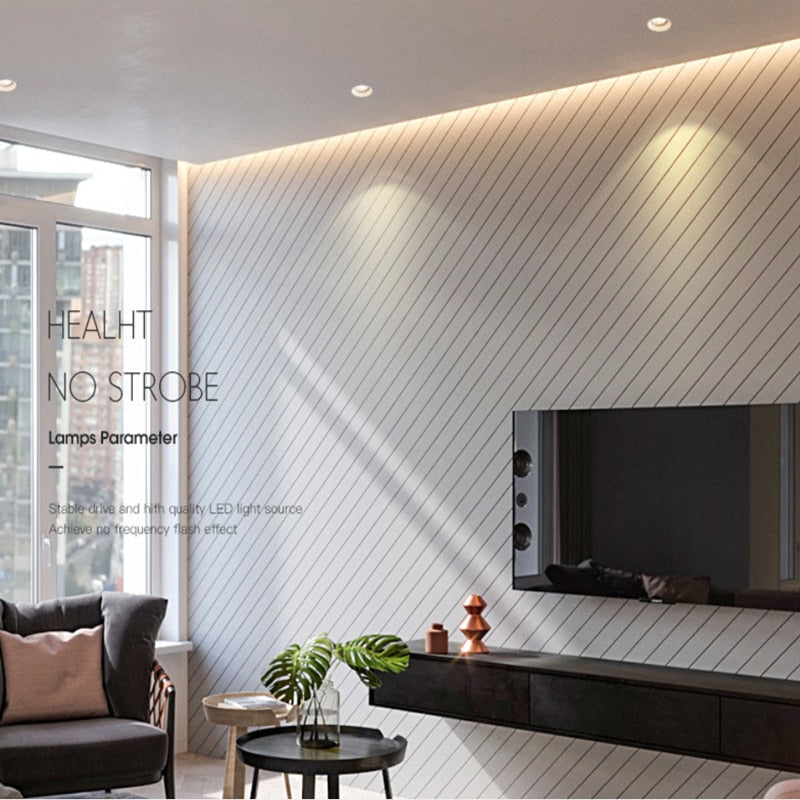 Angle Adjustable Deep Anti-Glare LED COB Recessed Downlight AC220V 12W 15W 20W Round White LED Ceiling Spot Light Pic Background