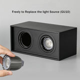 DBF Square Surface Mounted LED Downlight with Replaceable GU10 LED Bulb 5W 7W 10W 14W LED Ceiling Spot Light AC85V-265V Indoor