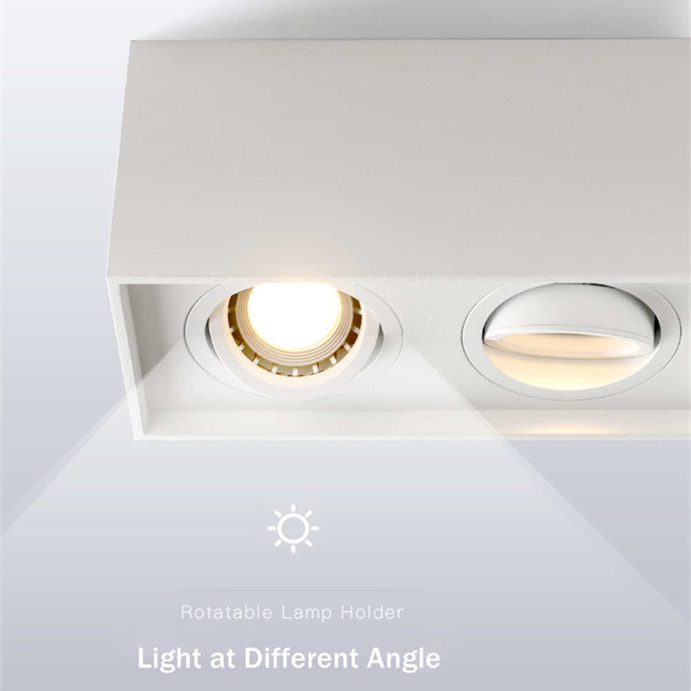 DBF Square Surface Mounted LED Downlight with Replaceable GU10 LED Bulb 5W 7W 10W 14W LED Ceiling Spot Light AC85V-265V Indoor