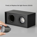 DBF Square Surface Mounted LED Downlight with Replaceable GU10 LED Bulb 5W 7W 10W 14W LED Ceiling Spot Light AC85V-265V Indoor