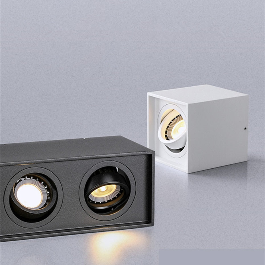 DBF Square Surface Mounted LED Downlight with Replaceable GU10 LED Bulb 5W 7W 10W 14W LED Ceiling Spot Light AC85V-265V Indoor