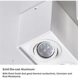 DBF Square Surface Mounted LED Downlight with Replaceable GU10 LED Bulb 5W 7W 10W 14W LED Ceiling Spot Light AC85V-265V Indoor