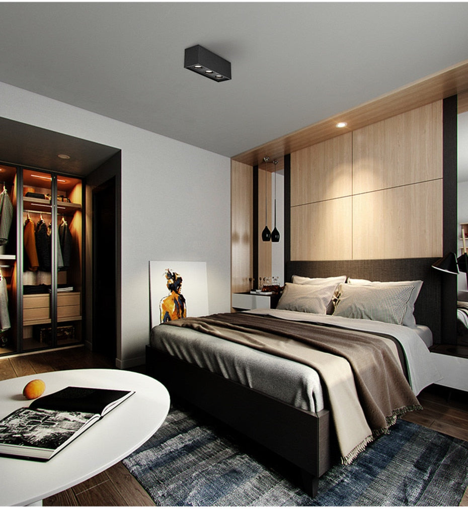 DBF Square Surface Mounted LED Downlight with Replaceable GU10 LED Bulb 5W 7W 10W 14W LED Ceiling Spot Light AC85V-265V Indoor