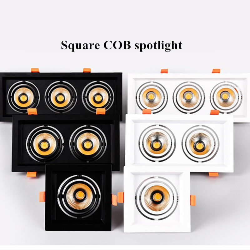 PCS Super Bright Recessed Square Dimmable LED Downlight COB 10w 15W Led Spot Light Decoration LED Ceiling Lamp AC110V 220V