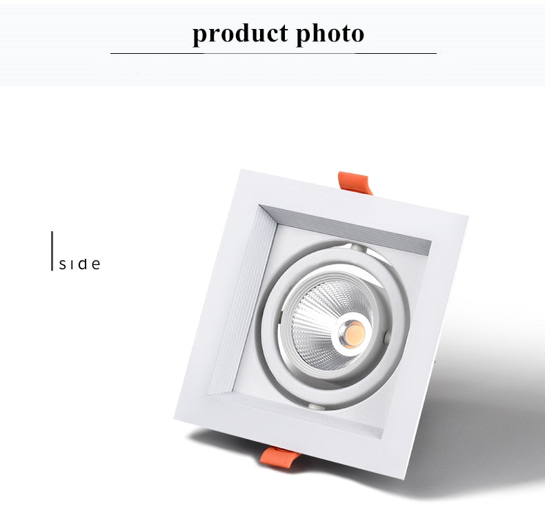 PCS Super Bright Recessed Square Dimmable LED Downlight COB 10w 15W Led Spot Light Decoration LED Ceiling Lamp AC110V 220V