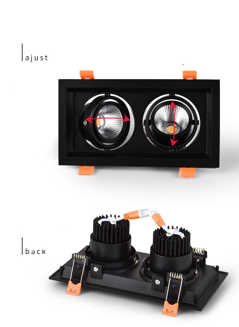 PCS Super Bright Recessed Square Dimmable LED Downlight COB 10w 15W Led Spot Light Decoration LED Ceiling Lamp AC110V 220V