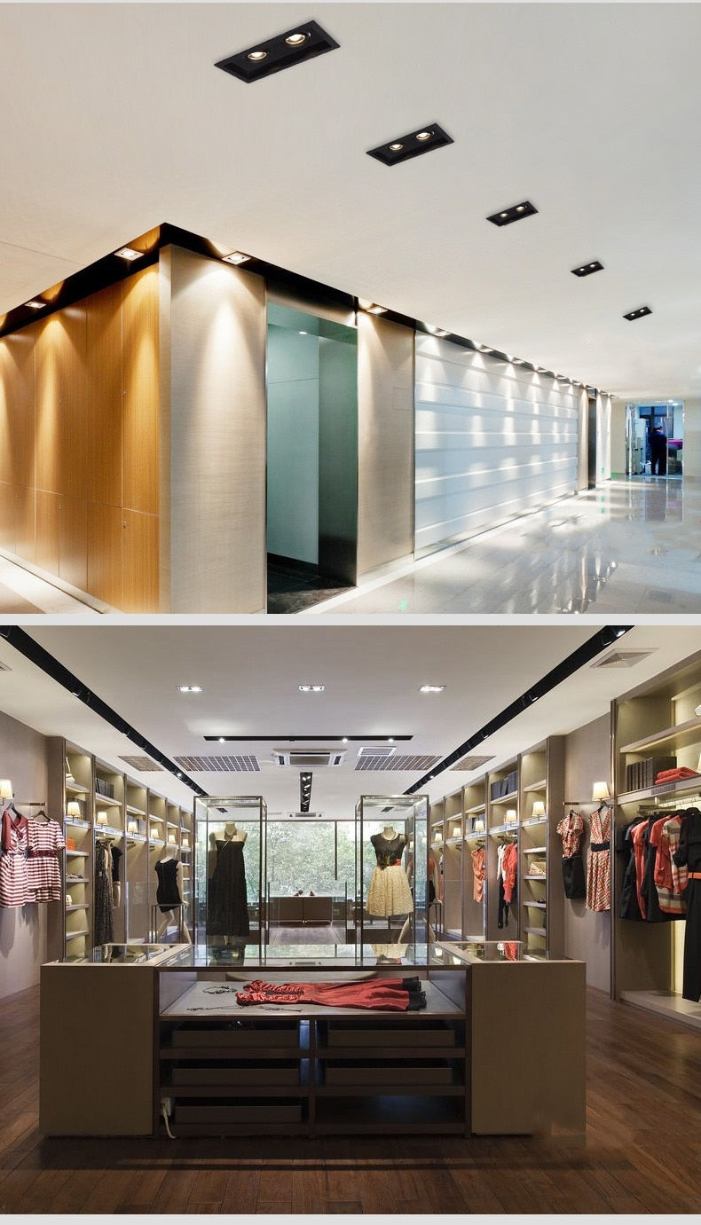 PCS Super Bright Recessed Square Dimmable LED Downlight COB 10w 15W Led Spot Light Decoration LED Ceiling Lamp AC110V 220V