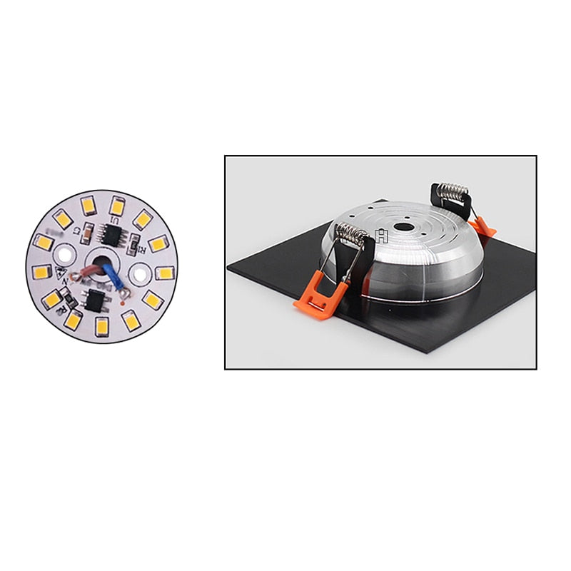 LED Downlight Square Recessed lights 3W 5W 7W 9W 12W LED Ceiling Lamp for Kitchen/Home/Office/Living room Indoor Lighting AC220V