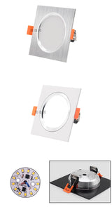LED Downlight Square Recessed lights 3W 5W 7W 9W 12W LED Ceiling Lamp for Kitchen/Home/Office/Living room Indoor Lighting AC220V