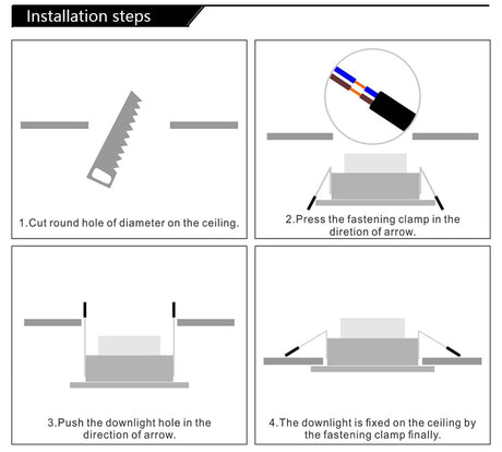LED Downlight Square Recessed lights 3W 5W 7W 9W 12W LED Ceiling Lamp for Kitchen/Home/Office/Living room Indoor Lighting AC220V