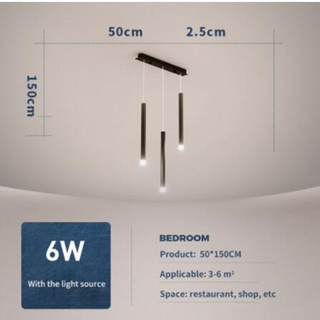 New LED Chandelier Lighting Modern for Staircase Living Room Dining Industrial Pendant Lamp Loft Villa Black Long Downlight