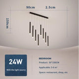 New LED Chandelier Lighting Modern for Staircase Living Room Dining Industrial Pendant Lamp Loft Villa Black Long Downlight