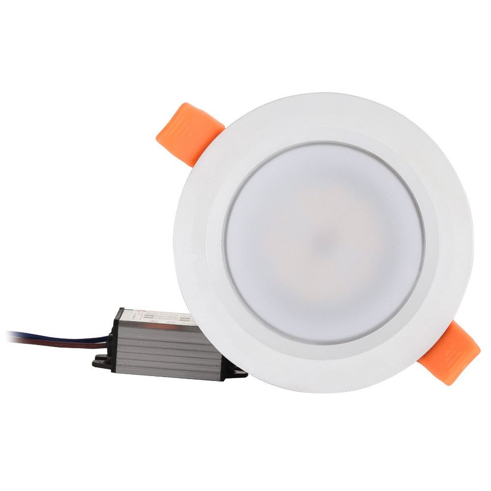Waterproof LED Ceiling IP66 Fully sealed 5W 7W  9W Warm White Cold White Recessed LED Lamp Spot Light  White shell AC85-277V