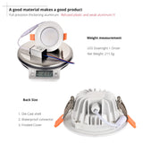 Waterproof LED Ceiling IP66 Fully sealed 5W 7W  9W Warm White Cold White Recessed LED Lamp Spot Light  White shell AC85-277V