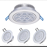 Silver Dimmable Recessed Anti Glare LED Downlights 3W/6W/10W/14W/18W/24W COB Ceiling Spot Lights AC85~265V Background Lamps