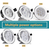 Silver Dimmable Recessed Anti Glare LED Downlights 3W/6W/10W/14W/18W/24W COB Ceiling Spot Lights AC85~265V Background Lamps