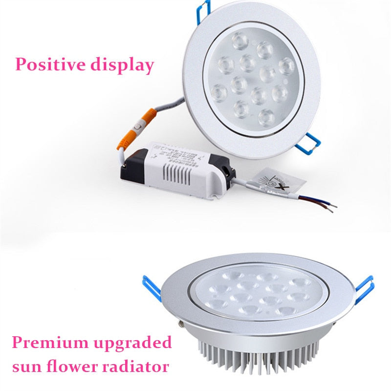 Silver Dimmable Recessed Anti Glare LED Downlights 3W/6W/10W/14W/18W/24W COB Ceiling Spot Lights AC85~265V Background Lamps