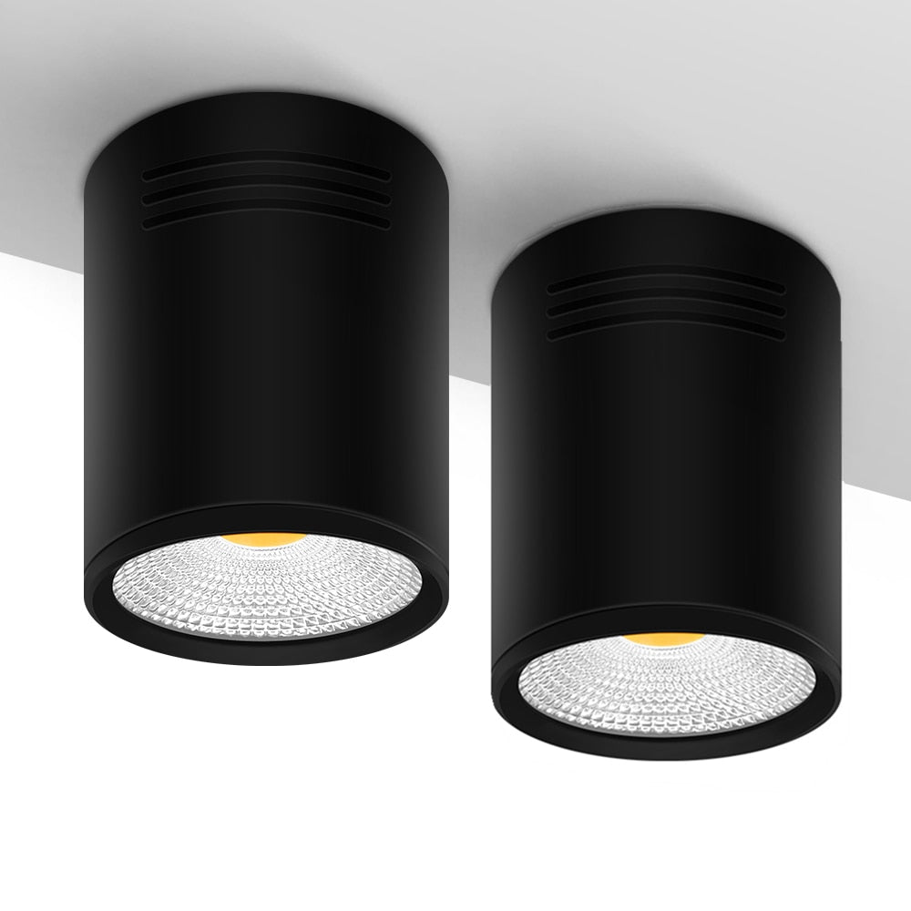 DVOLADOR Black Dimmable LED COB Downlight Surface Mounted LED Ceiling 3W/5W/7W/10W Housing AC85-265V Downlight with LED Driver